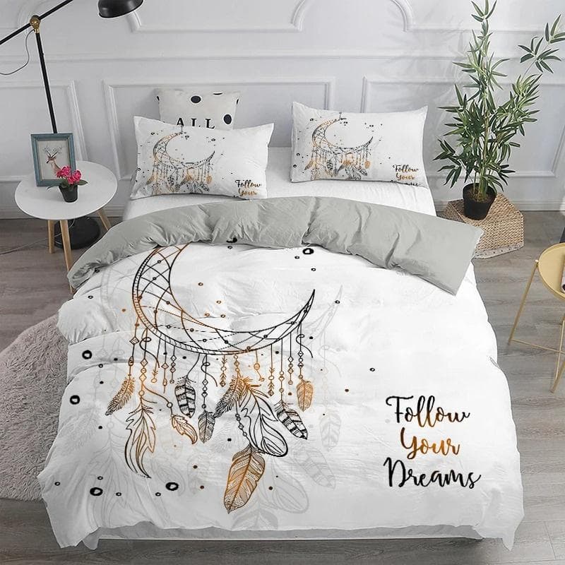 Dream Catcher Bedding Set Elegant Bohemian Duvet Cover Queen Twin Full Ethnic Quilt Cover Single Double King Comforter Bed Cover 200X200cm-3pcs