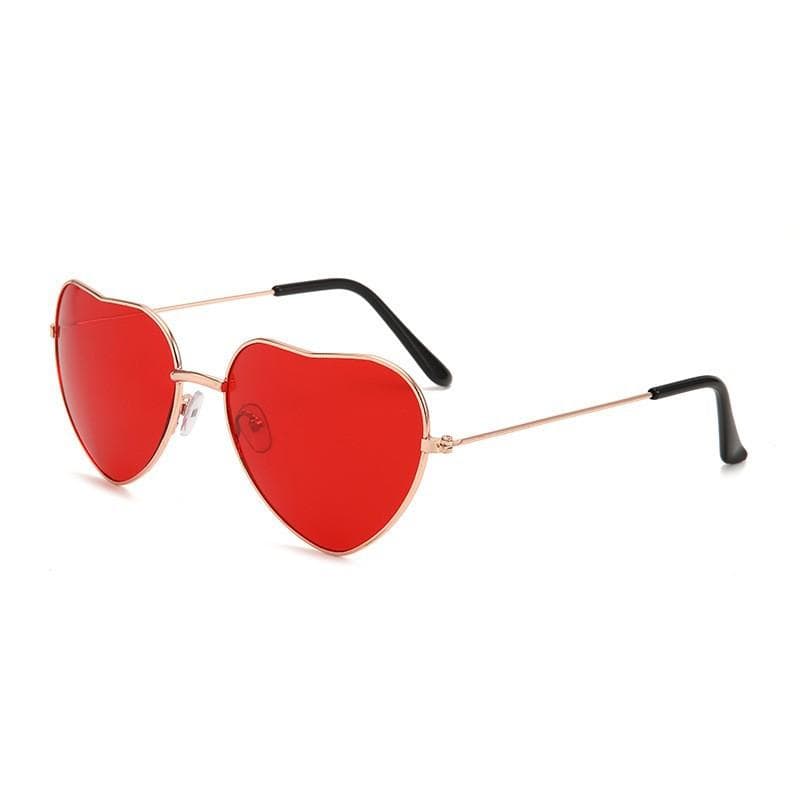 Heart Shaped Metal Sunglasses Vintage Trendy Street Fashion Pink Sun Glasses for Women Irregular Eyewear Shades