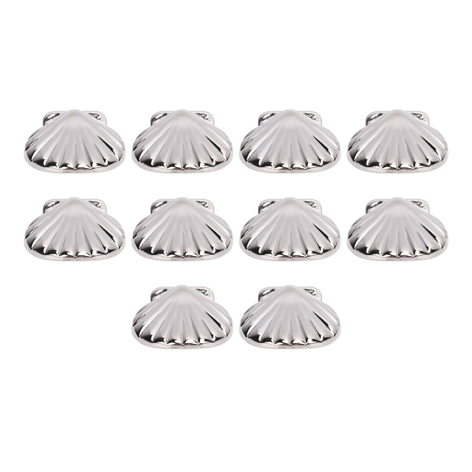10 Sets Seashell Rivet Silver 33mm Decorative Zinc Alloy Rivets and 4.5mm PH Screws for Belt Bag