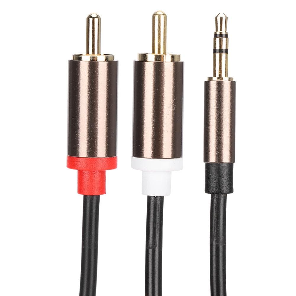 o Line Speaker Cord Computer Subwoofer Cable Phone Accessory 2-in-1 3.5mm Male to 2RCA2-meter 2m