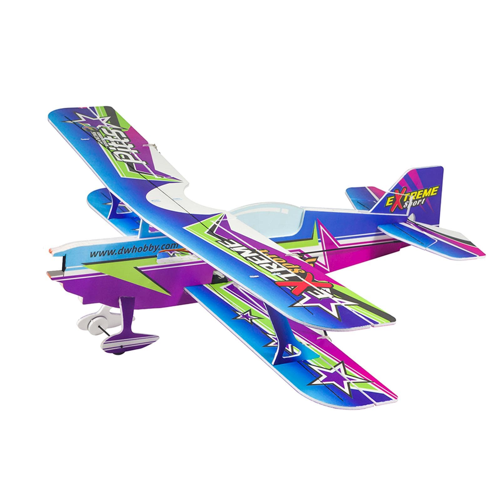DWH E3001 PITTS RC Airplane Aircraft Foam Plane 450mm Wingspan Outdoor Flight Toys for Adults Kids purple