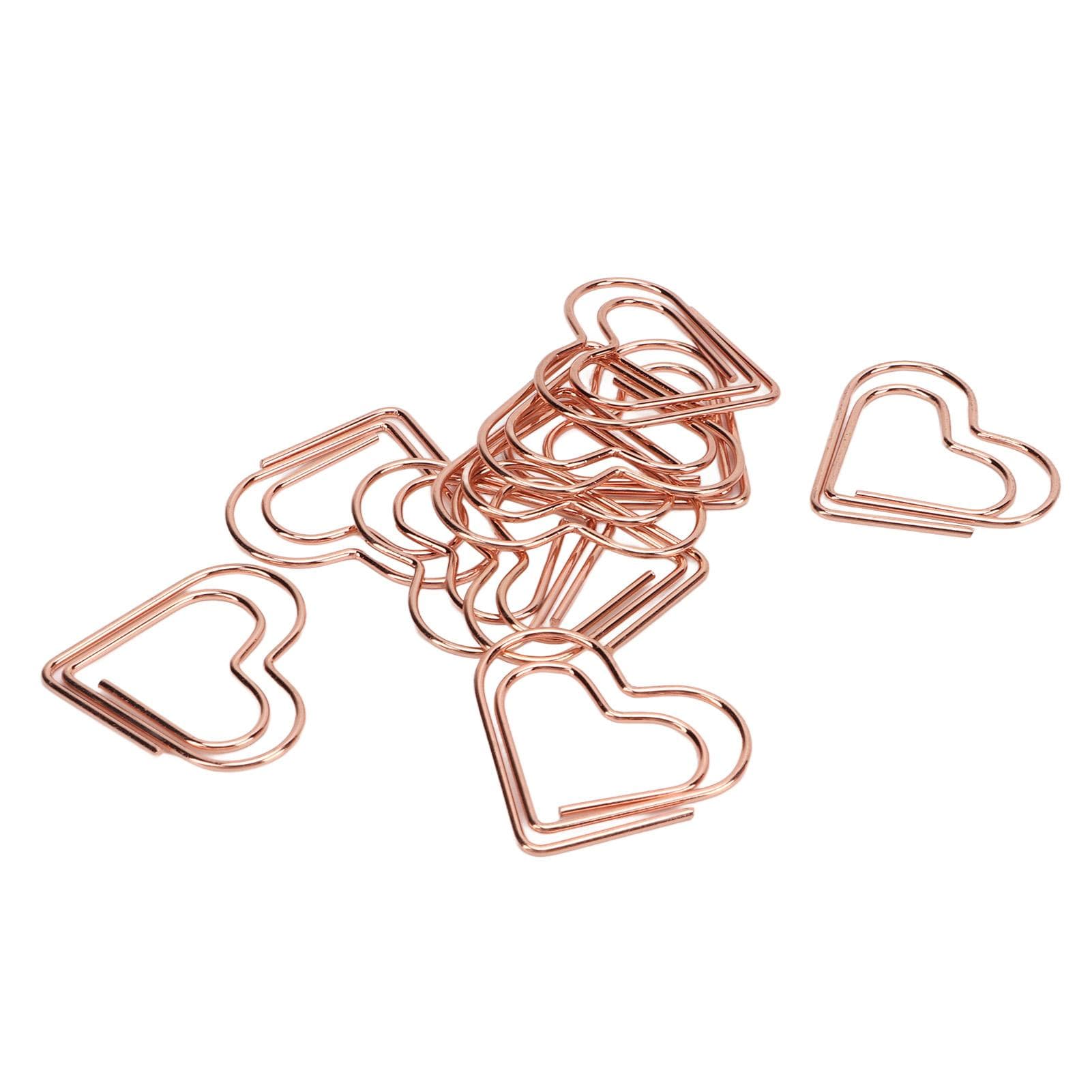100Pcs Paper Clips Rose Gold Unique Shape Electroplating Process Lightweight Portable Metal