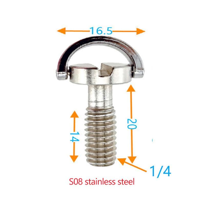 Quick Release Plate Adapter Screw 1/4 Inch D-Ring Tripod Screw Mounting Adapter
