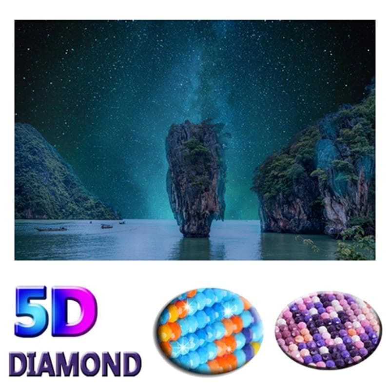 DIY 5D Diamond Painting Sea Scenery Resin Drill Train Embroidery Cross Stitch 20X30CM