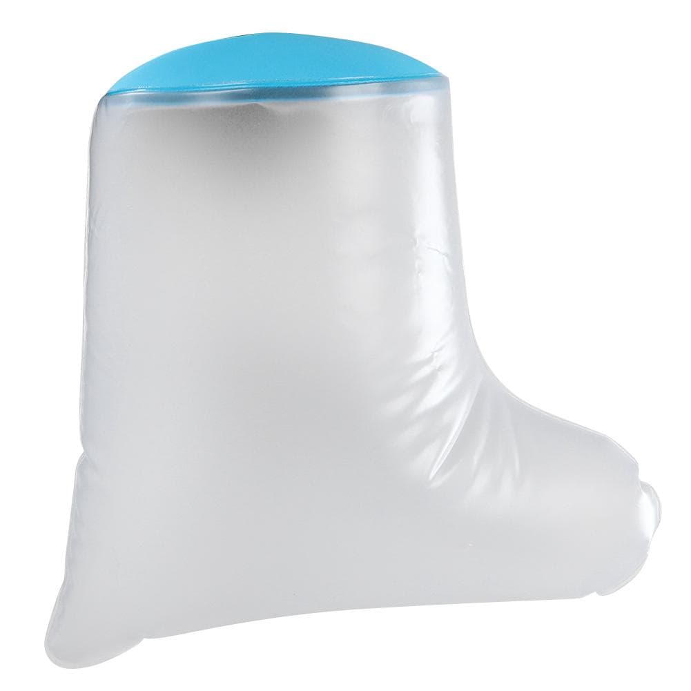 Adult feet with blue diving material rings PVC shower protective sleeve P2203 31cmAdult feet
