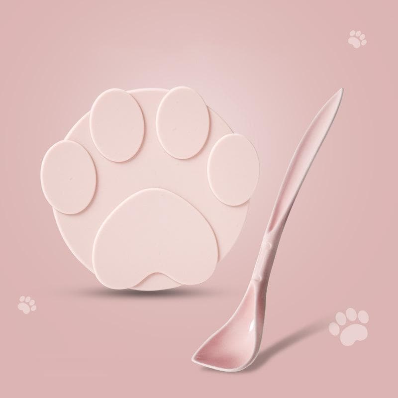 Portable Silicone Dog Cat Canned Lid 2-in-1 Food Sealer Spoon Pet Food Cover Storage Fresh-keeping Lids Bowl Dog Accessories