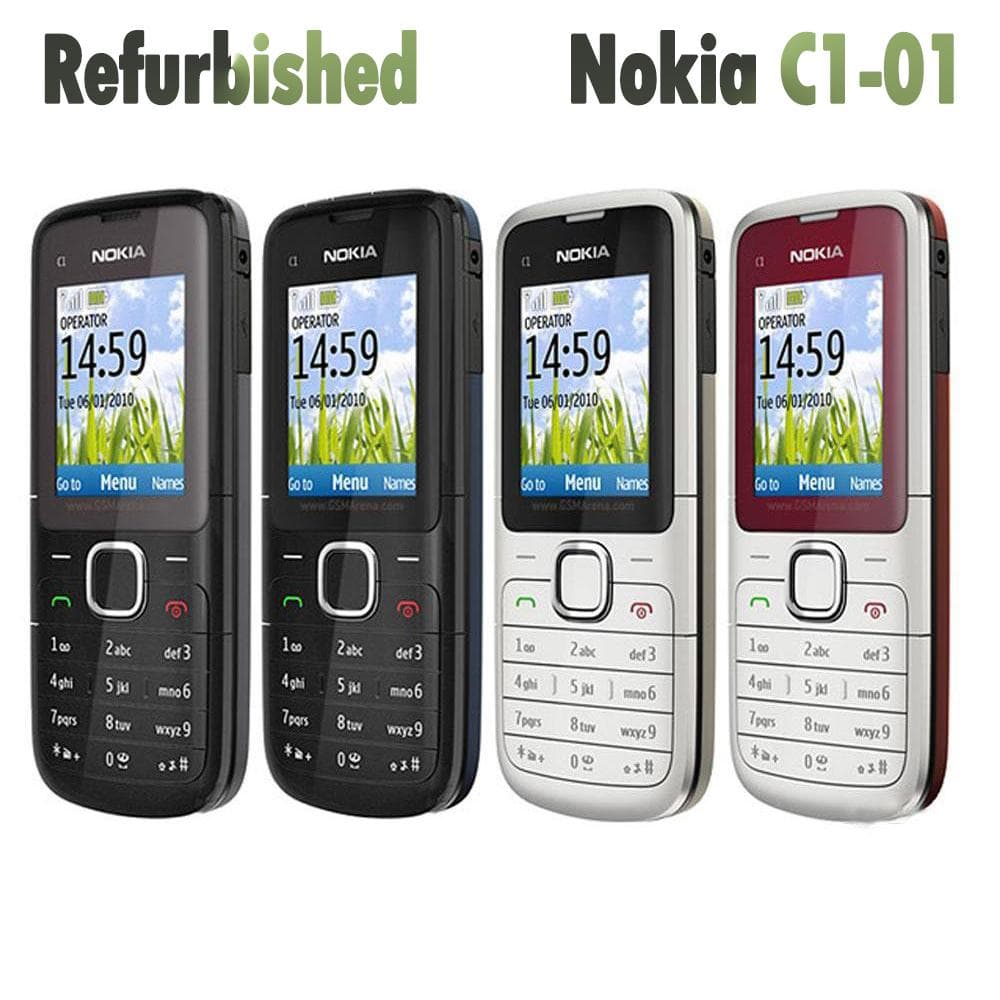 Refurbished Nokia Original Nokia C1-01 GMS 2G Unlocked Mobile Phone With 1 SIM Simple set gray