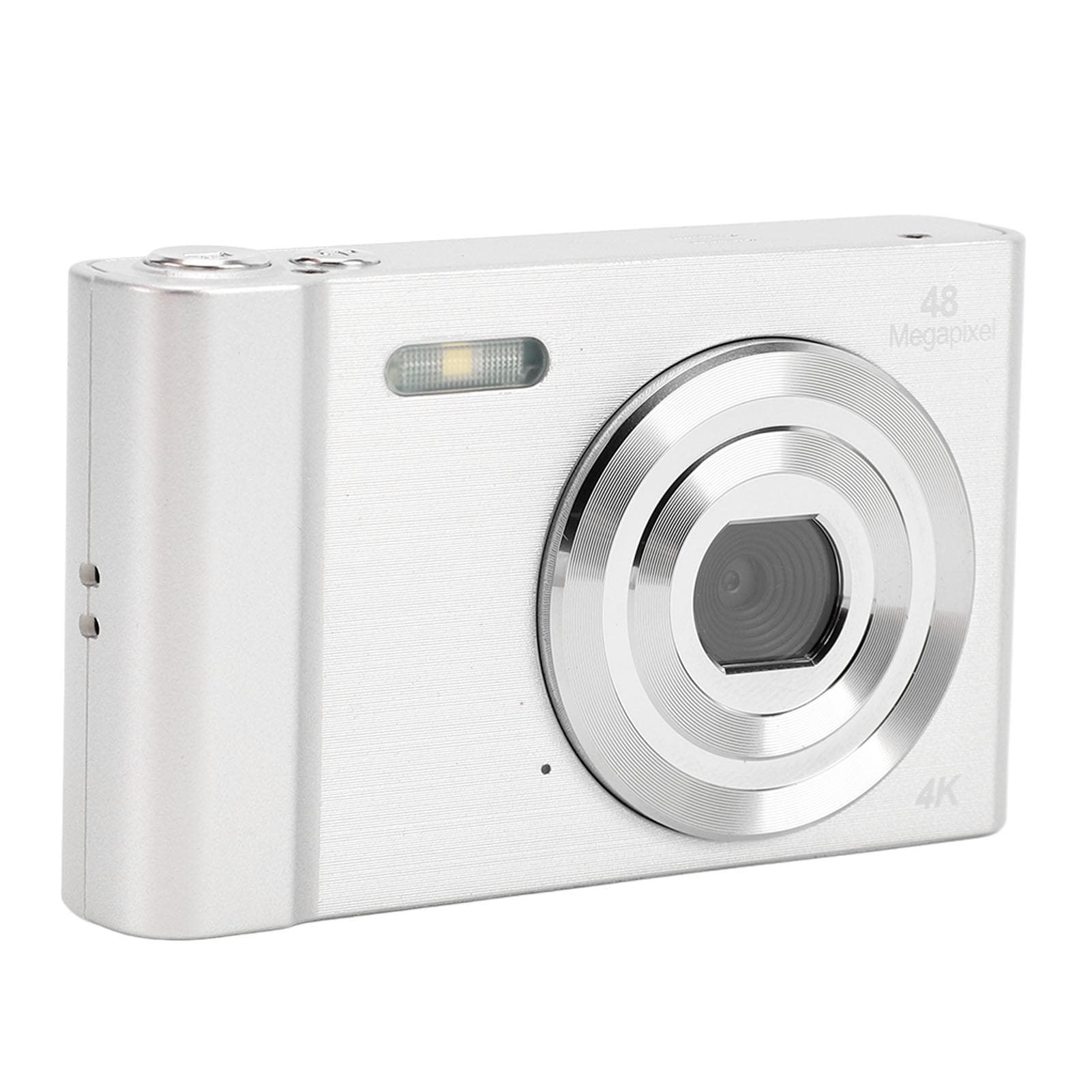 4K Digital Camera for Teens Kids 48MP 1080P HD 2.4 Inch IPS Screen 16X Digital Zoom Pocket Compact silver
