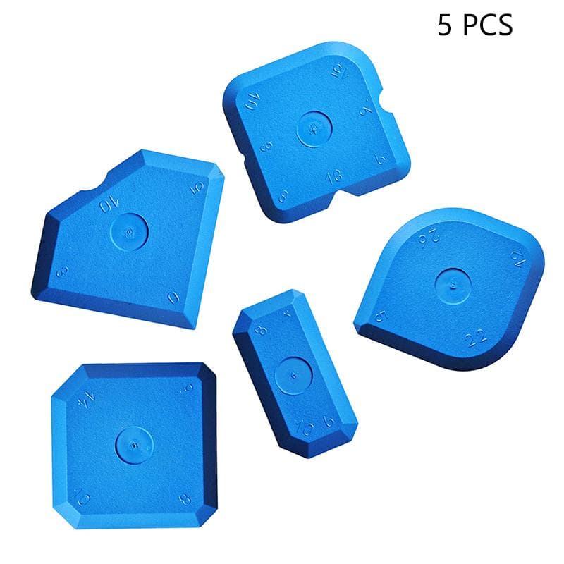 5PCS Scraper Tool Kit Grouting Set Smoothing Trowel Grout Remover Silicone Joint Filler Smoothing Spatula For Sealant Cleaning blue