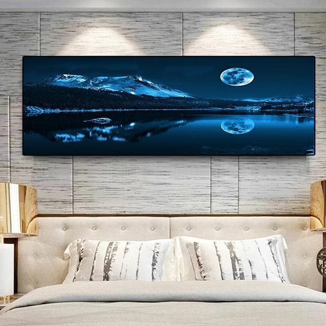 Seascape Panorama Blue Sky Cloud Canvas Painting Landscape Posters and Prints Wall Art Pictures Living Room Home Decor No Frame 60cm×170cm NoFrame