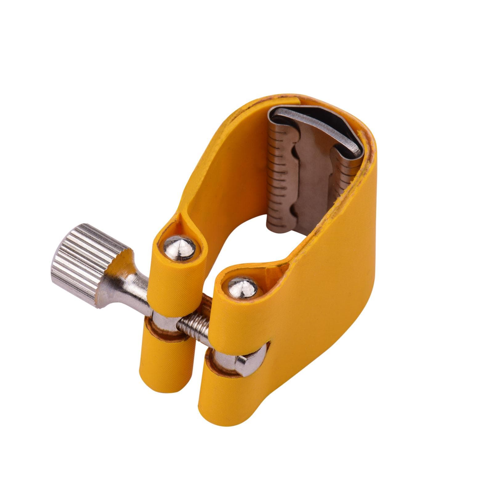 Muslady Saxophone Ligature Compact Durable Sax Ligature for Alto Saxophone Bakelite Mouthpiece yellow