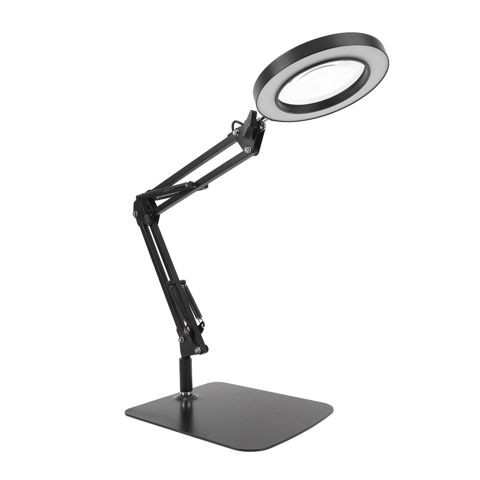 5X Lighted Magnifying Glass Lamp 2 in 1 Magnifying Swing Arm Desk Lamp with Clamp Stand 360 Degree