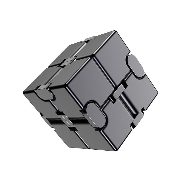 Fidget Infinity Cube Toy, Aluminum Alloy Metal Infinity Cube Gadgets Toys for Adults, Magic Cube for Stress Anxiety Relief 3.8*3.8*3.8cm silver/gray