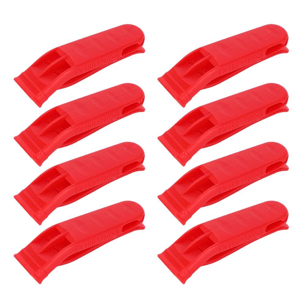 8PCS Plastic Bright Red Lightweight Life Vest Dual Frequency Outdoor Survival Rescue Emergency Long