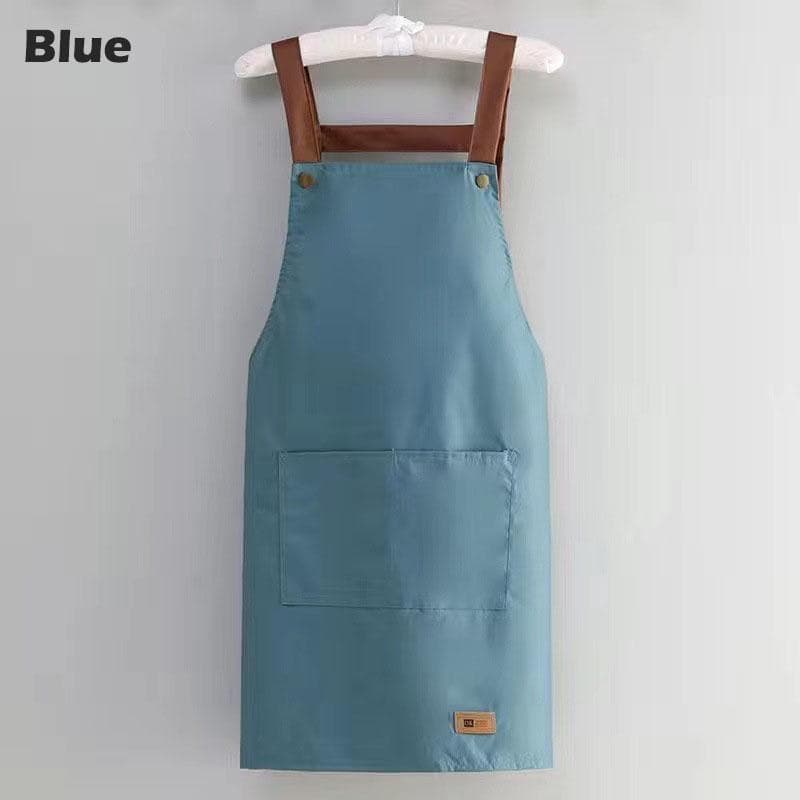 1 Pcs Woman Men Kitchen Aprons Work Apron for Grill Restaurant Bar Beauty Nails Shop Cafes Studios Uniform blue