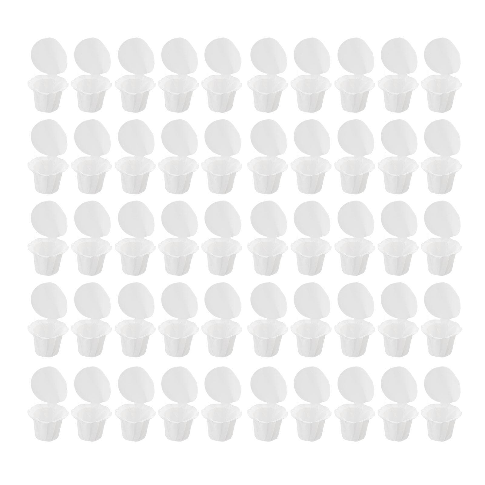 50 Count Disposable Coffee Paper Filters with Lids Reusable Single Serve Pods Disposable Filters