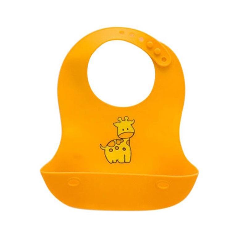 Bibs for children adjustable lunch childnre's aprons waterproof silicone bibs baby yellow