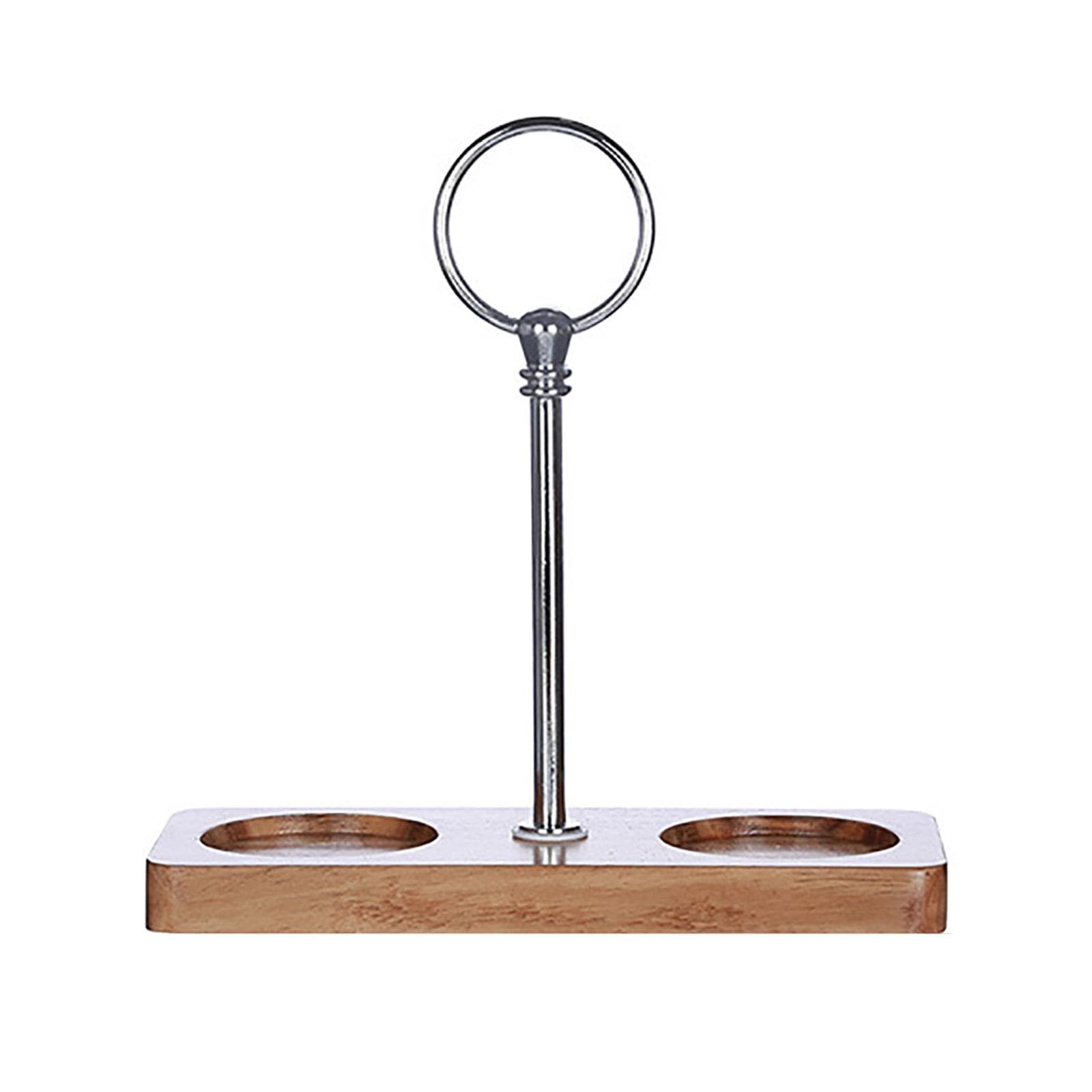 Salt and Pepper Grinder Tray with Handle Stainless Steel Wood Durable Tray for Home