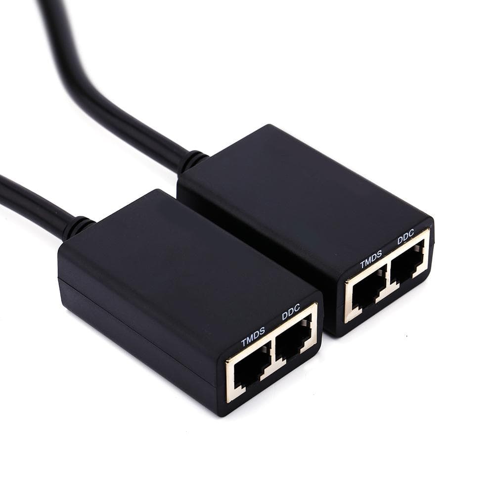 30M HDMI Over RJ45 CAT5e CAT6 LAN Ethernet Balun Extender Repeater Up to 1080P