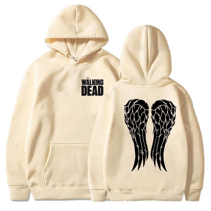 New Funny The Walking Dead Print Hoodie Women Men Casual Pullover Personalized Sweatshirt Plus Size XS beige