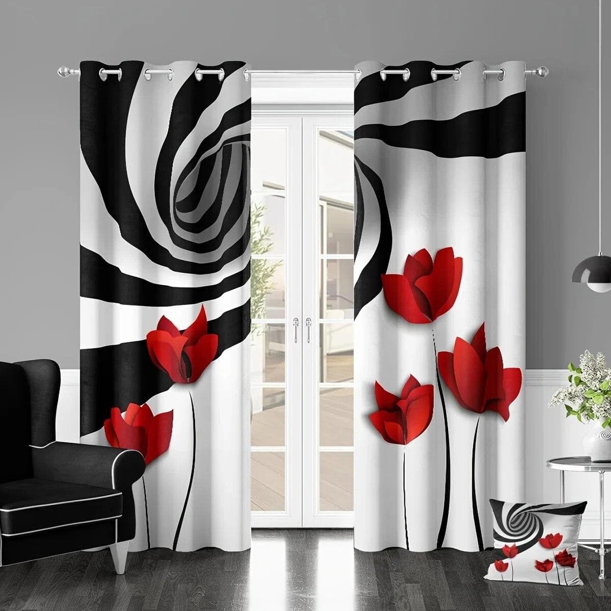 2pcs Golden Peacock Curtain Study Room Kitchen Living Room Dorm Rod Pocket Top Window Drapes Bedroom Accessories Home Decor W100xH220(CM)x2PCS-Grommet Top