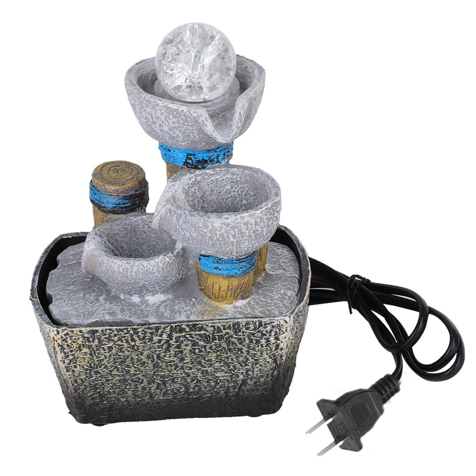 Mini Unique Shape Simulation Desktop Fountain Waterfall Table Ornament for Home Office HotelUS Plug