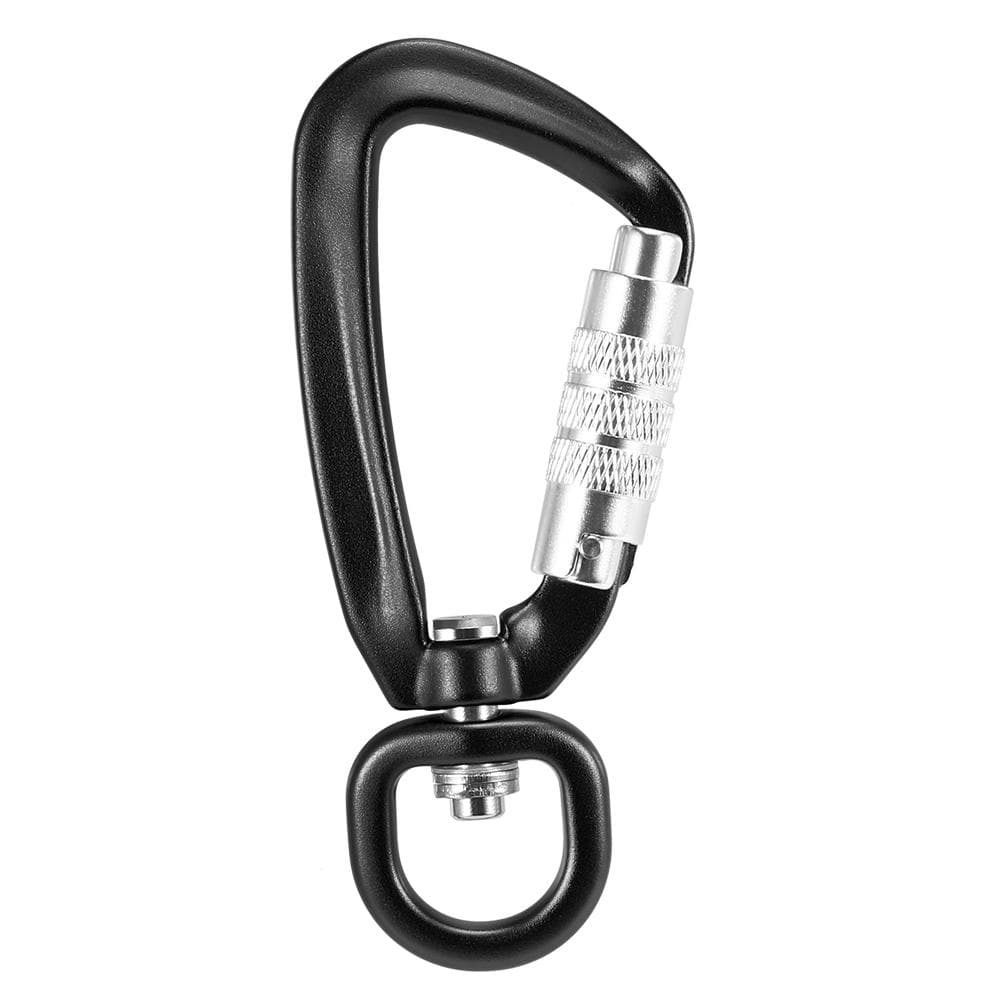 Lixada 2pcs Swivel Carabiner Clip 360 degrees Rotatable Spinner Carabiner Small Auto Locking Carabiner C-ring (2pcs) black