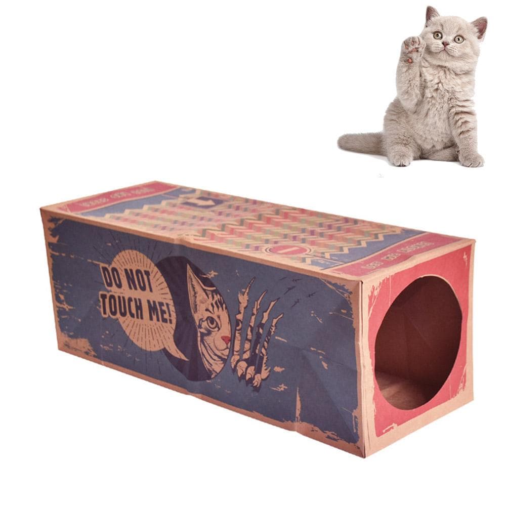 Foldable Kraft Paper Cat Tunnel Toys Hiding Sneaking Watching Interactive Cat Toys