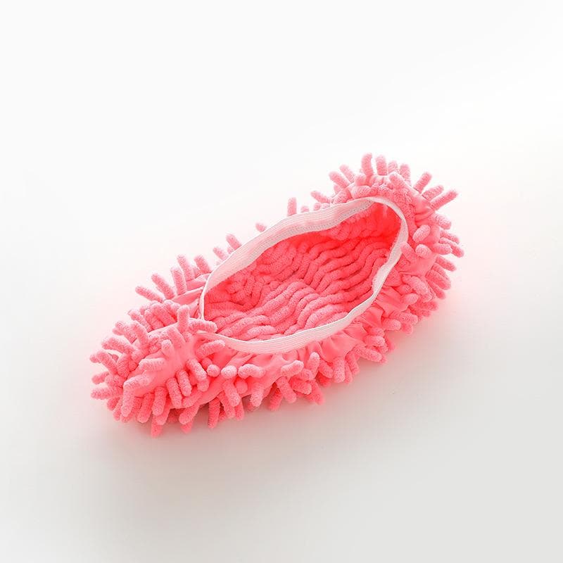 Microfiber Mop Slippers Shoes Cover Soft Washable Reusable Floor Polishing Dust Dirt Hair Men Women Sweeper Cleaning Mop Tool 2PCS pink