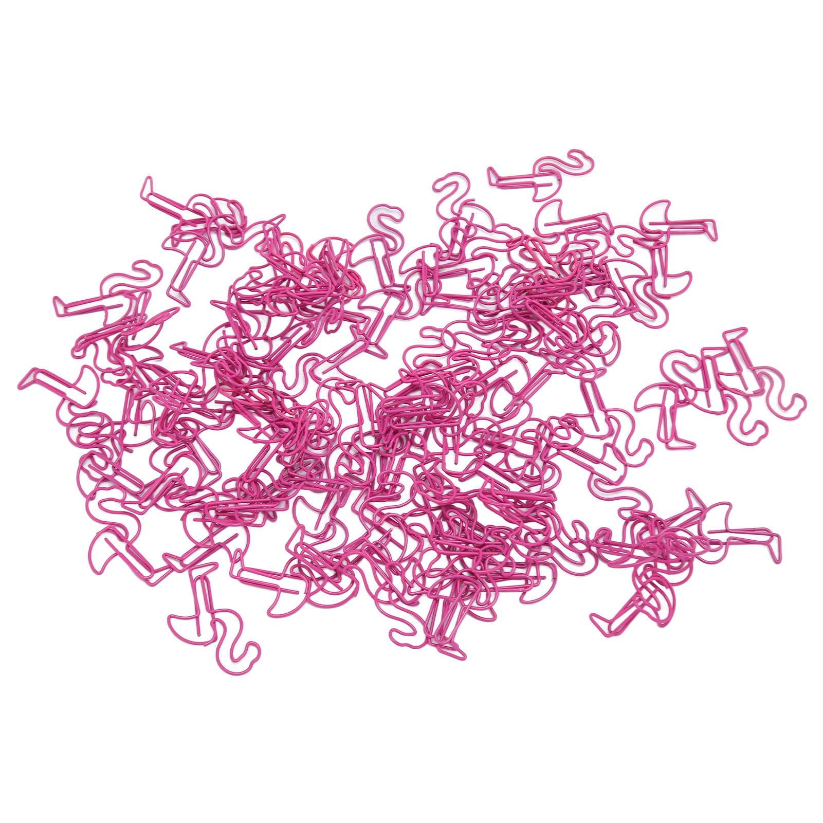100pcs Paper Clips Multipurpose Bird Shaped Metal Paper Clips Set for Document Classification Rose