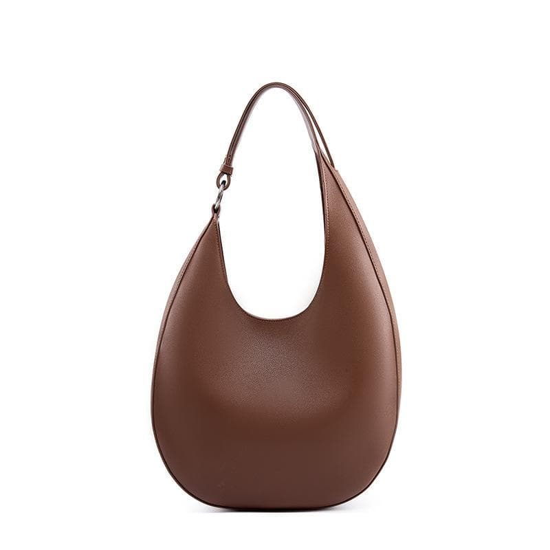 Niche Design Shaped Crescent Bag Semi-circle Bag One Shoulder Armpit Female Prepuke Crossbody Tote Bag coffee