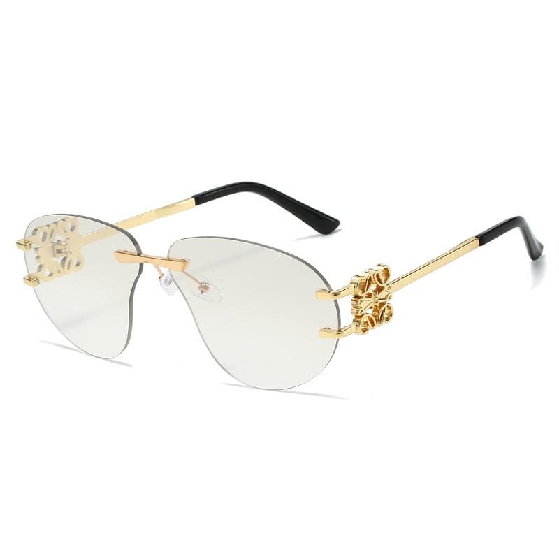 Oversized Pilot Sunglasses Men Women Vintage Rimless UV400 Sun Glasses Trendy Fashion Outdoor Driving Eyewear