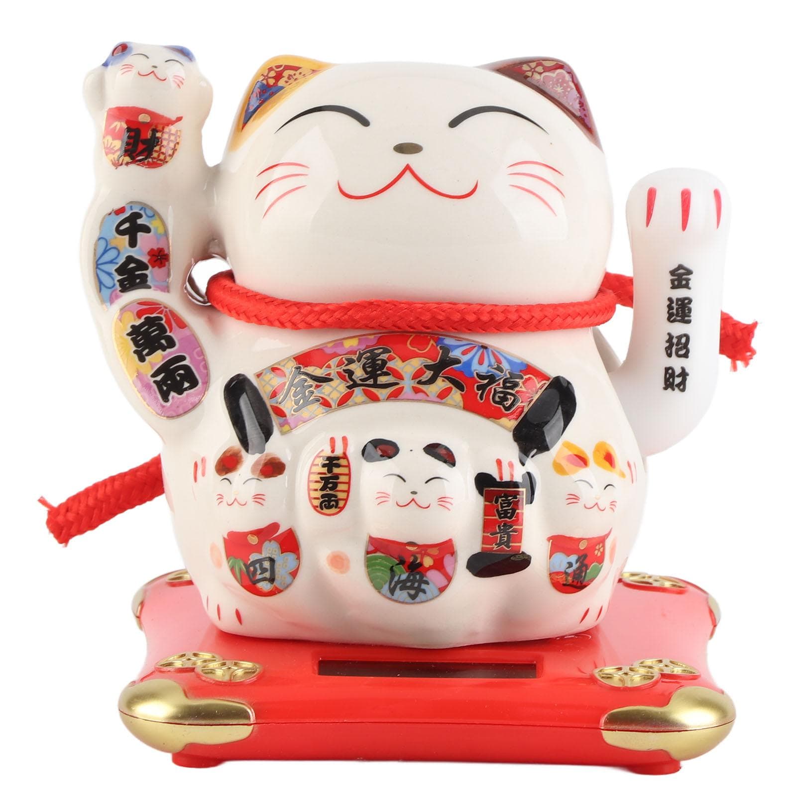 Ceramic Wealth Welcoming Cat Ornament Desktop Fortune Cat Craft for Home Shop Store Business