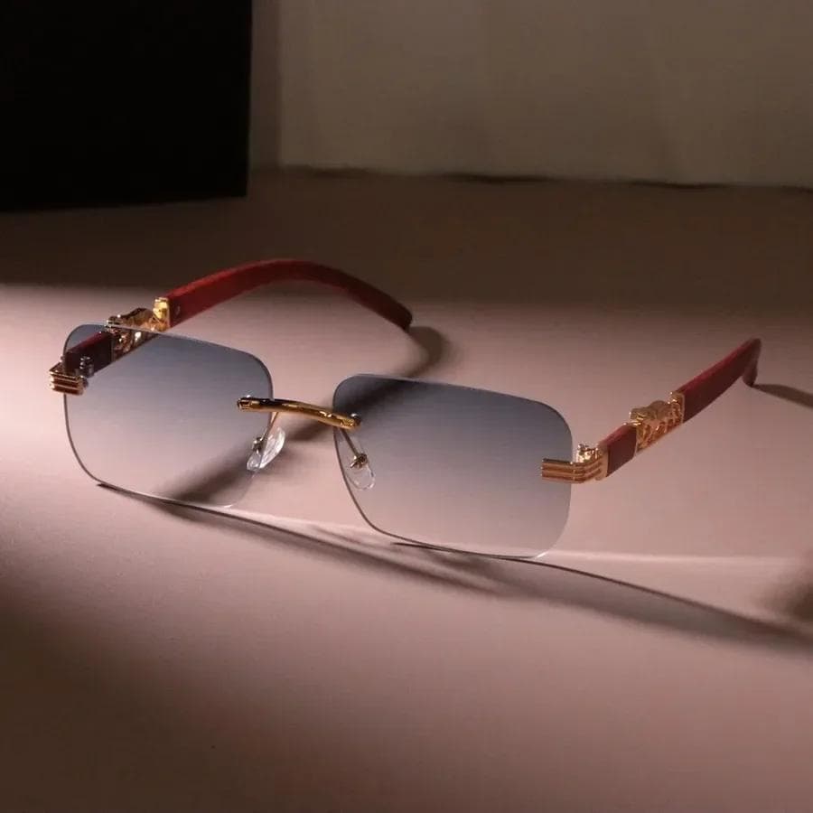 Frameless Square Sunglasses Women Men Designer Brand UV Protection Mirror Lens Fashion Sun Glasses Unisex Other