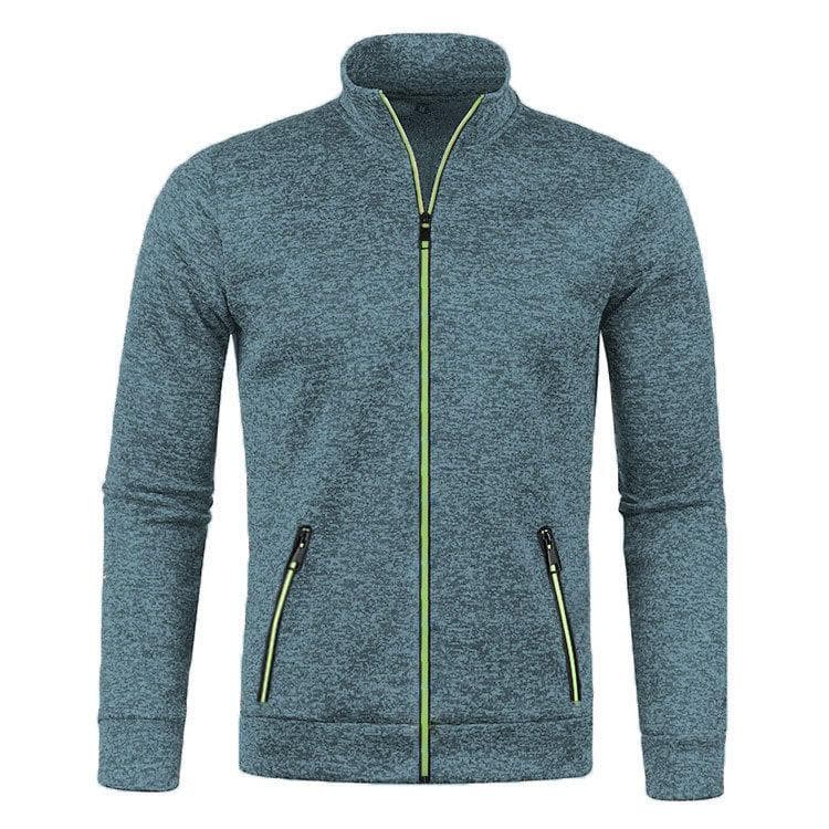 2024 Autumn Winter New Solid Color Long Sleeve Knitting Cardigan Man Casual Loose Comfortable Zipper Pockets All-match Outwear XL brown