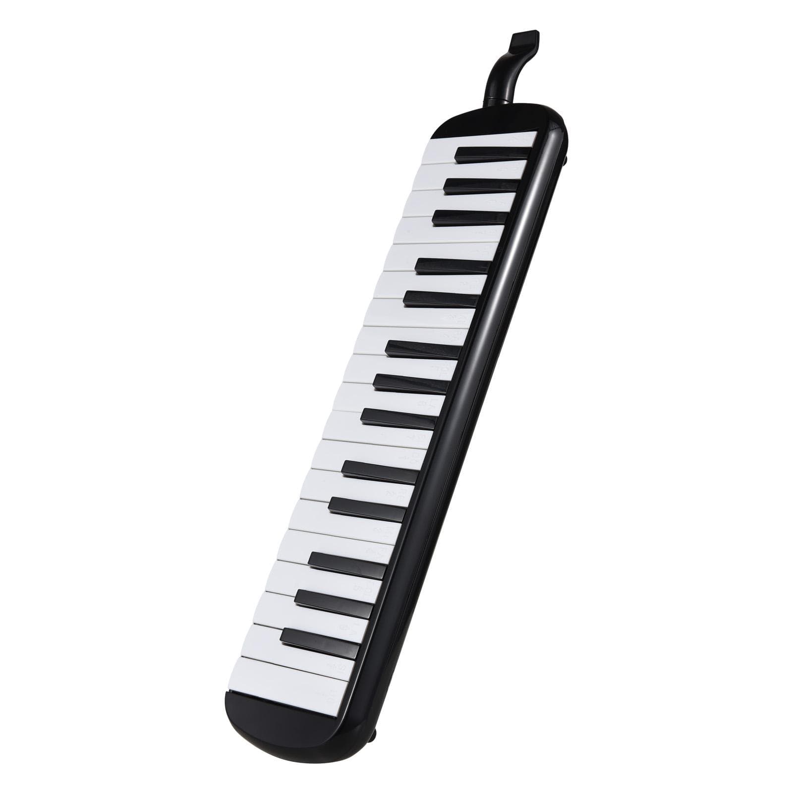 32 Keys Melodica Instrument Melodica Air Piano Keyboard with Soft Blow Pipe Blowing Nozzles black