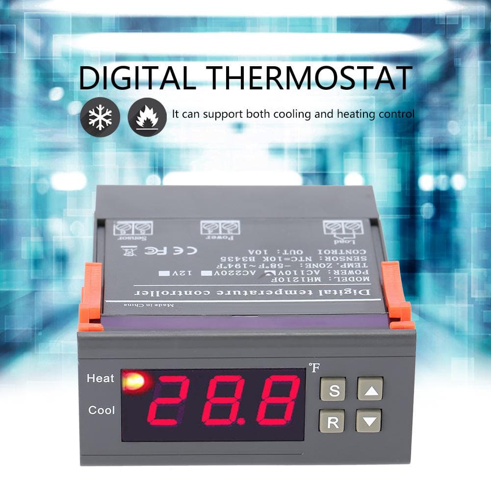 MH1210F Digital Temperature Control Controller Thermostat 58~194 Fahrenheit Fahrenheit Sensor AC110V