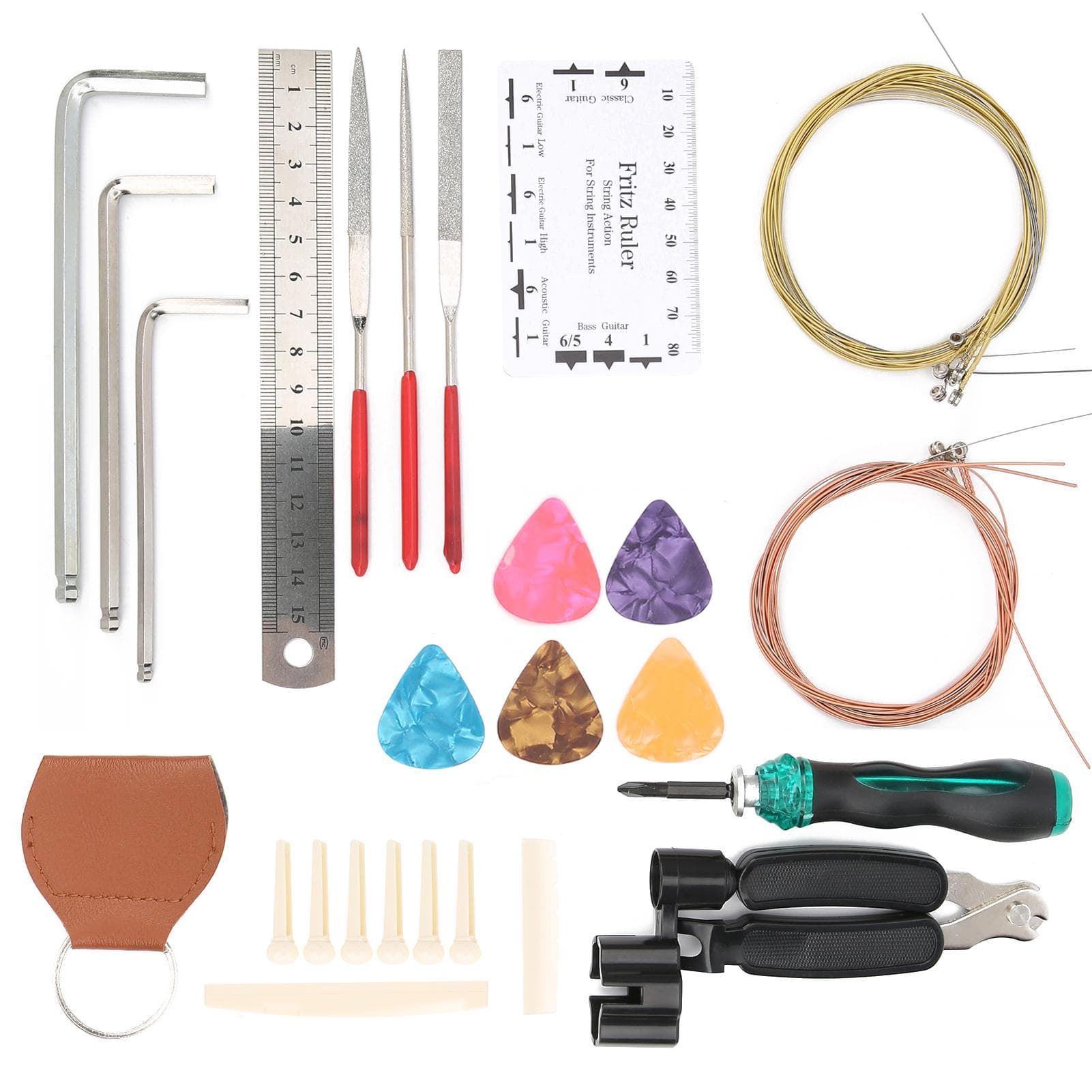 Guitar Repairing Tools Kit 3 In 1 String Changing Tool for Ukulele Bass Mandolin Banjo