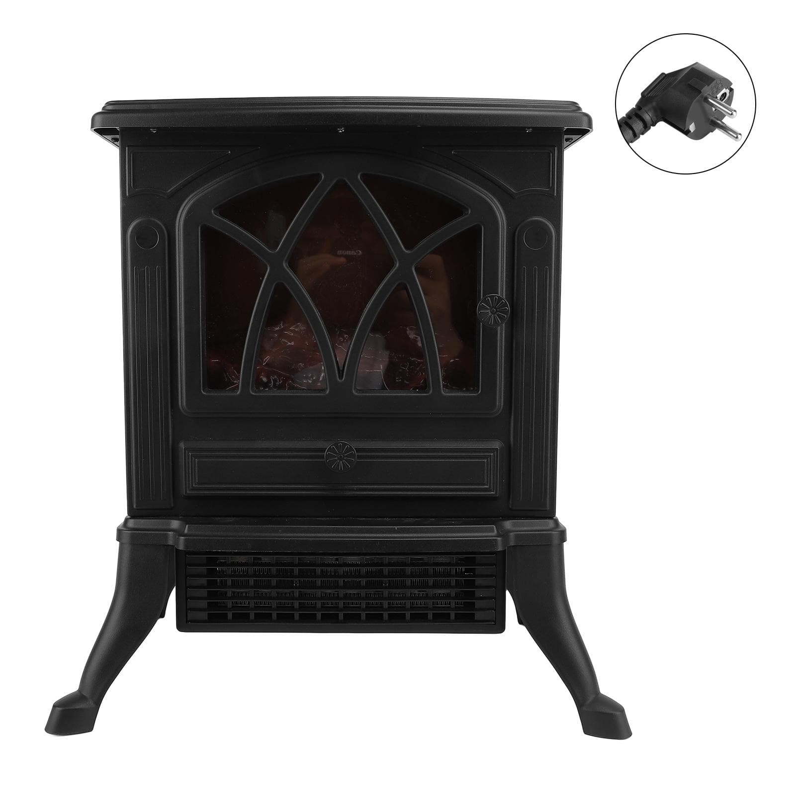 Electric Fireplace Heater 3D Flame Effect Rapid Heating Electric Space Heater for Home EU Plug 220V EU Plug 220V