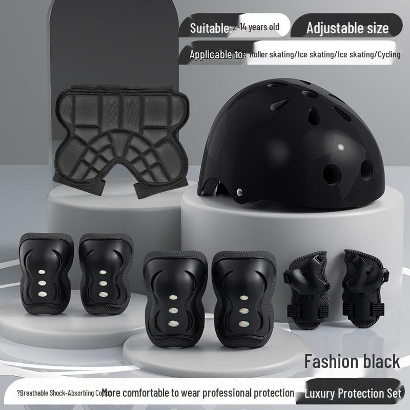 SWAY Kids Protective Gear Set: Helmet, Hip Protection for Outdoor Sports, Roller Skating & Cycling, Ages 2-15. Large Helmet [7-14 years]
