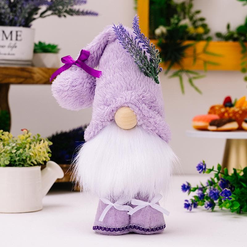 Charming Purple Lavender Doll Figurine Plush Gnome Perfect For Mother's Day Home Decor