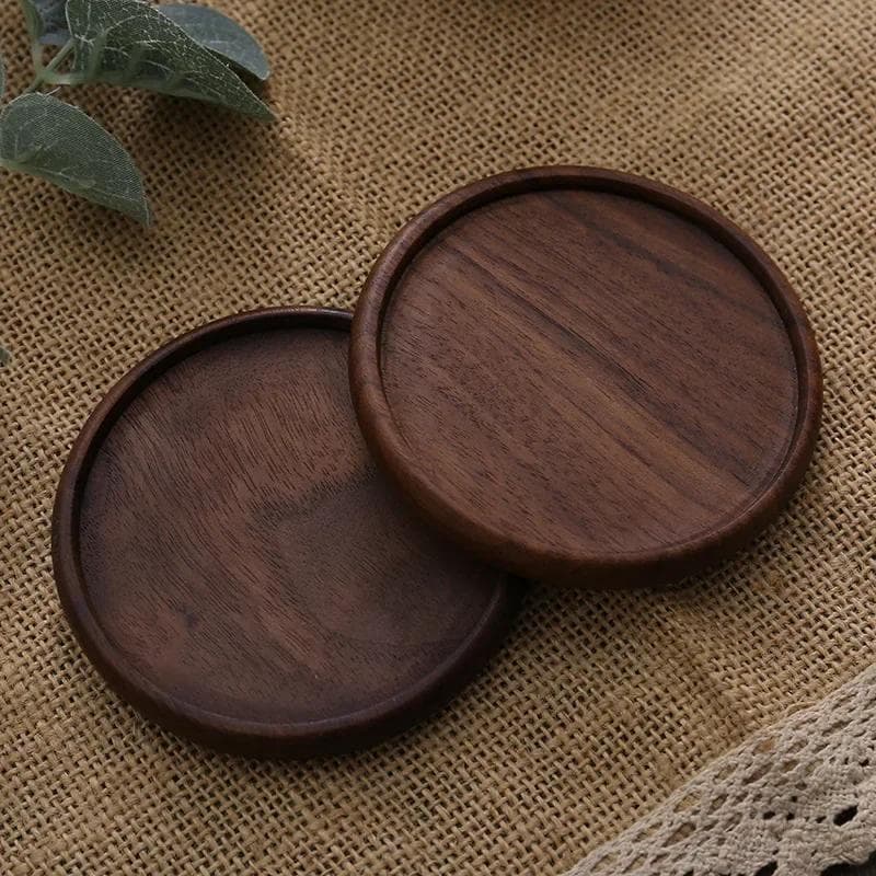 8.8cm Durable Wood Coasters Stand Mug Tea Coffee Cup Pad Heat Resistant Drink Mat Home Table Tea Coffee Cup Pad Tableware Decor
