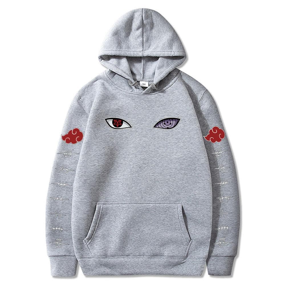 Naruto Cosplay Hoodie Harajuku Sweatshirts Men Cotton Hoodies L light grey