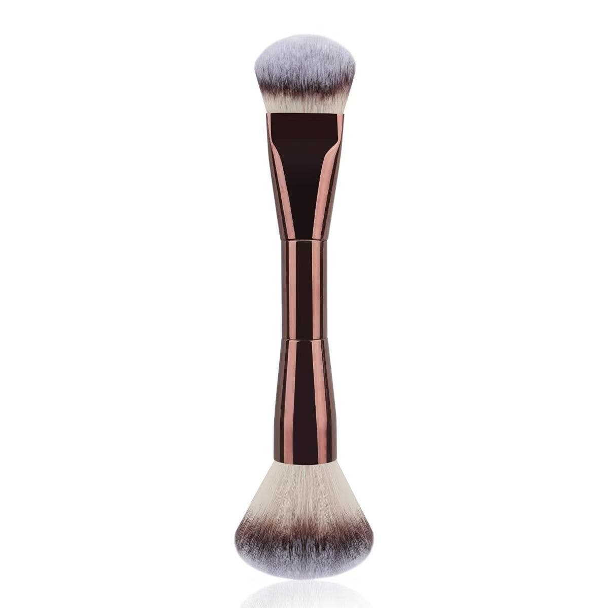 1Pc Dual-Ended Foundation & Blush Brush Soft Bristle, For All Skin Types Perfect For Flawless Application Of Liquid, Cream, And Powder Makeup Brush