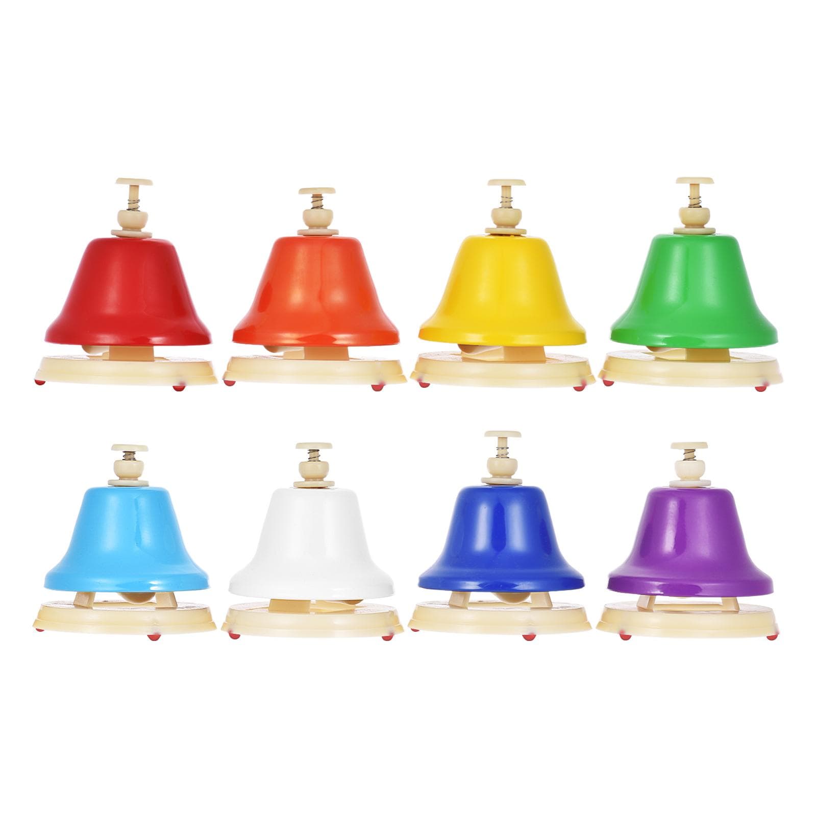 8 Notes Colorful Hand Bells Hand Bell Set Musical Percussion Instrument Iron & Plastic Material for Early Music Education multicolour