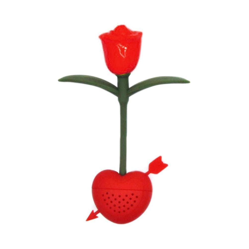 Rose Tea Strainer Tea Infuser Heat Resistant Reusable Rose Shape Silicone Loose Leaf Tea Infusers red