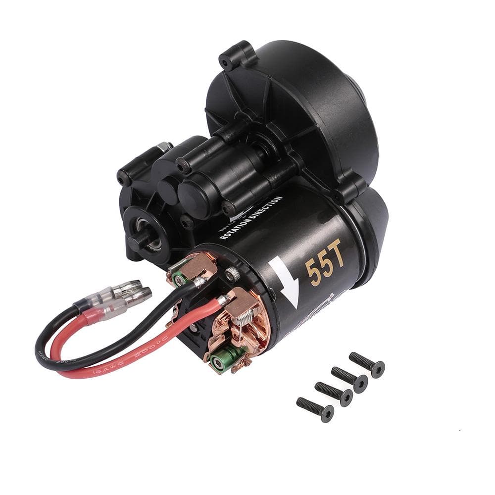 AUSTAR 540 55T RC Brushed Motor with Gear Box for 1/10 Axial SCX10 RC4WD D90 Crawler Climbing RC Car black