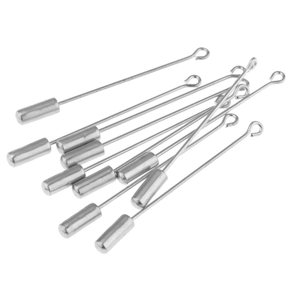 10PC 5cm Cylinder Glue On Pad Lapel Stick Pin Clutch Boutonniere Pin 5cm silver