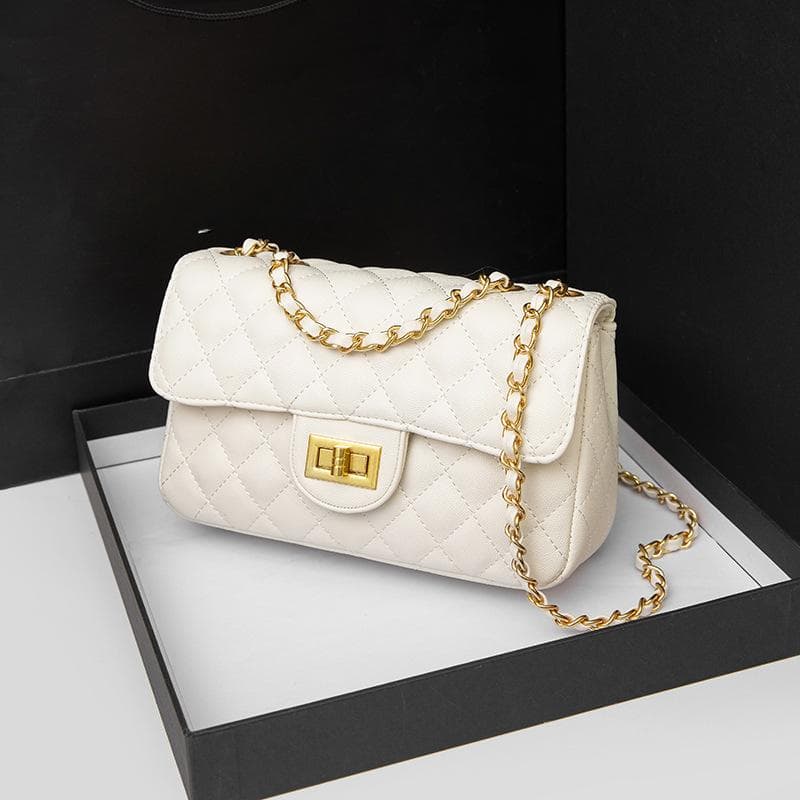 Xiaoxiang Diamond-shaped Chain Bag, Women's Bag, Lady Lady Single-shoulder Crossbody Bag, Large-capacity Handbag white