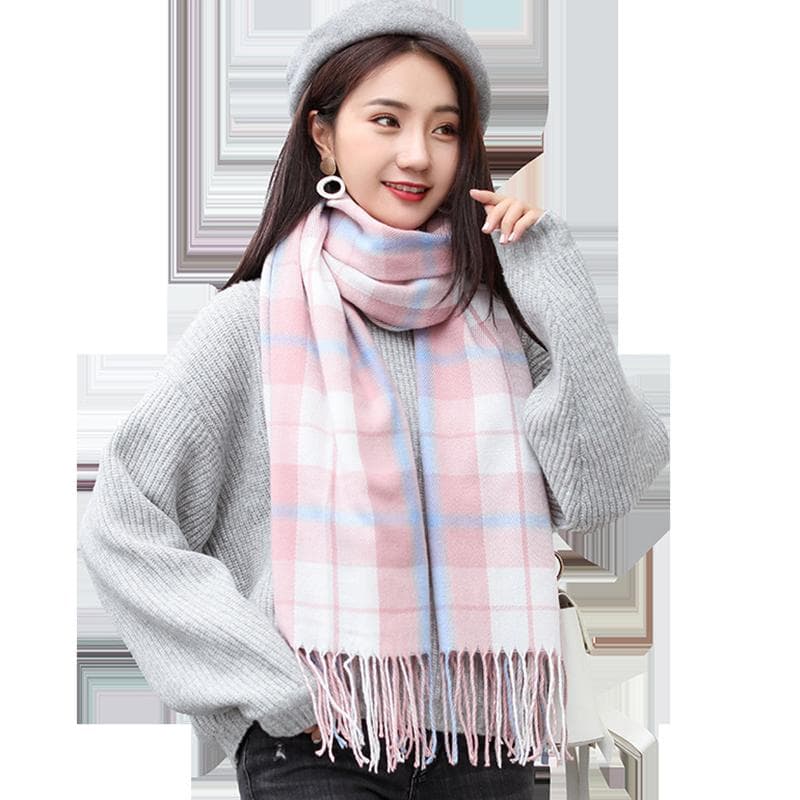 Luxury Cashmere Womens Scarf Spring Winter Plaid Cappa Opera Cape Wraps Female Tippet Bandana Scarves Headscarf